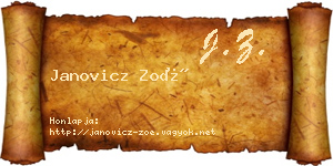 Janovicz Zoé névjegykártya